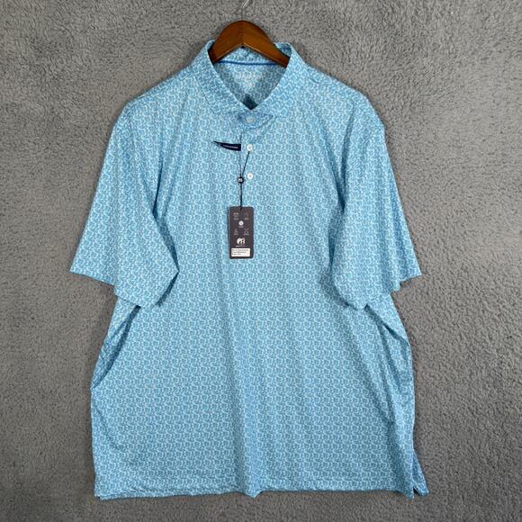 Harlestons Cosmo Blue Polo Shirt Men’s 2XL XXL Short Sleeve Golf NWT - Picture 1 of 9